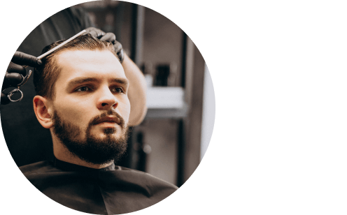 Scissor cut in Tempo barbershop in maidenhead.