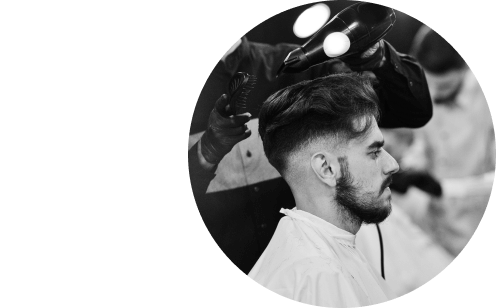 Man Getting Hair cut in Tempo barbers.